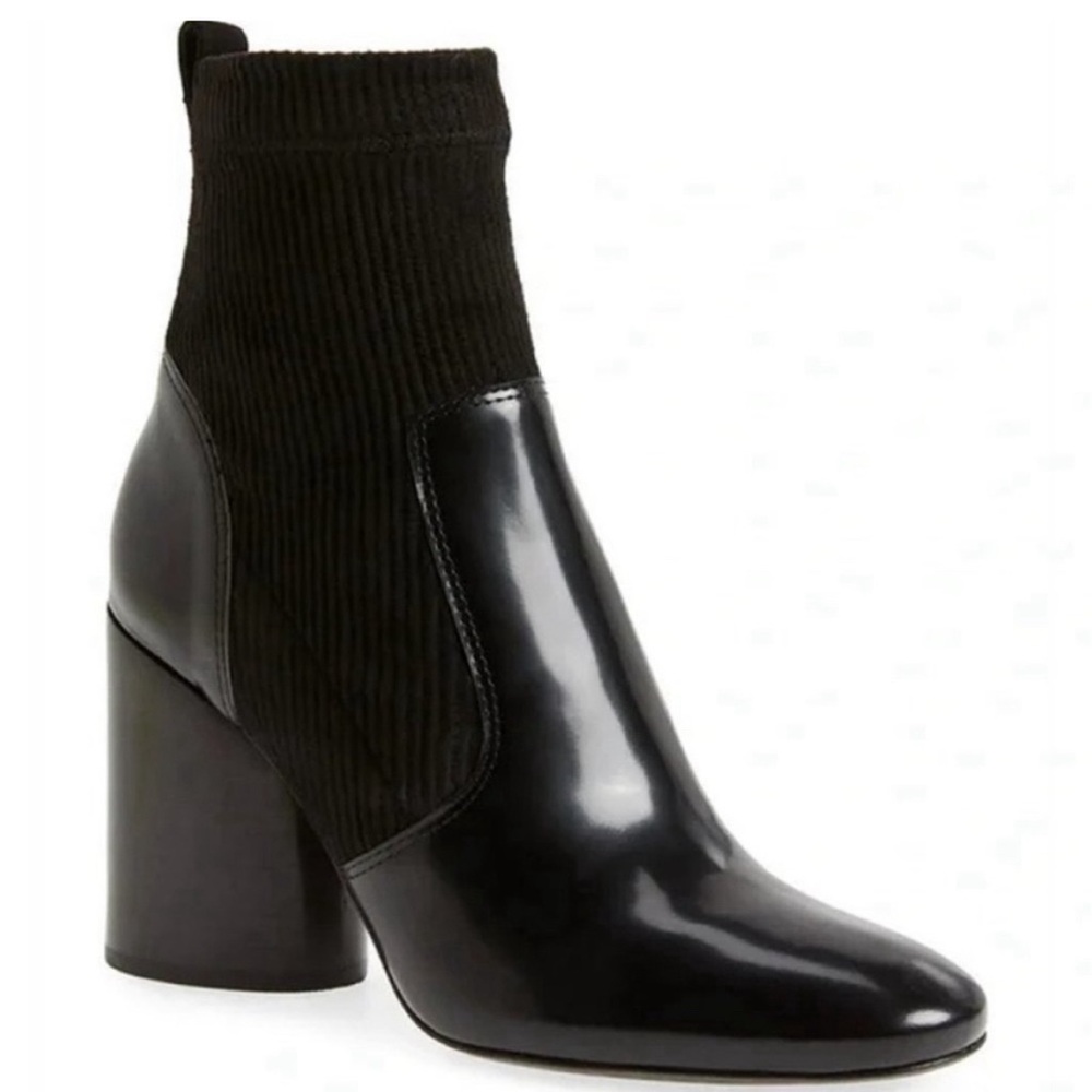 Tory Burch Rowen Socks Black Leather Boots Size 6.5